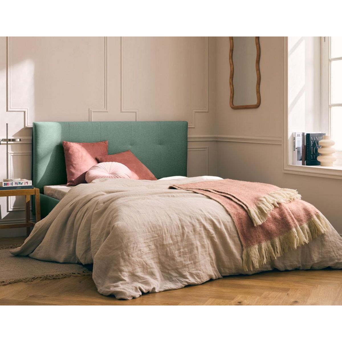 BEST MOBILIER Monet - lit - 160x200 - sommier inclus - en tissu