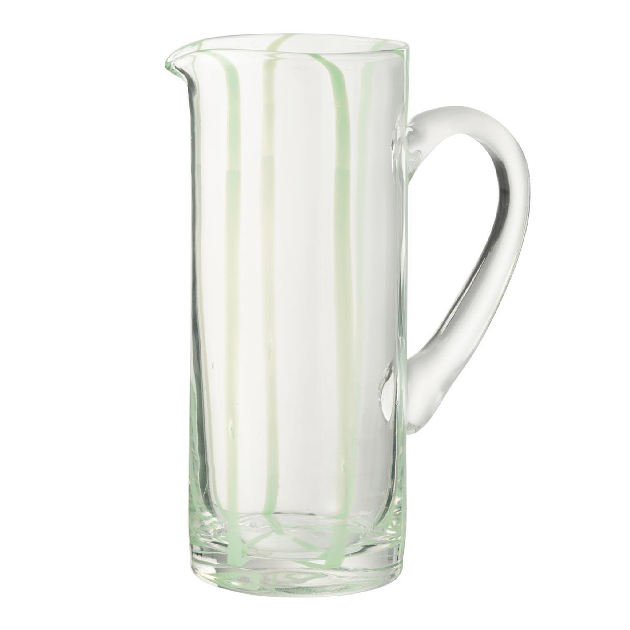J-LINE Carafe rayures en verre  ophelie  25cm vert