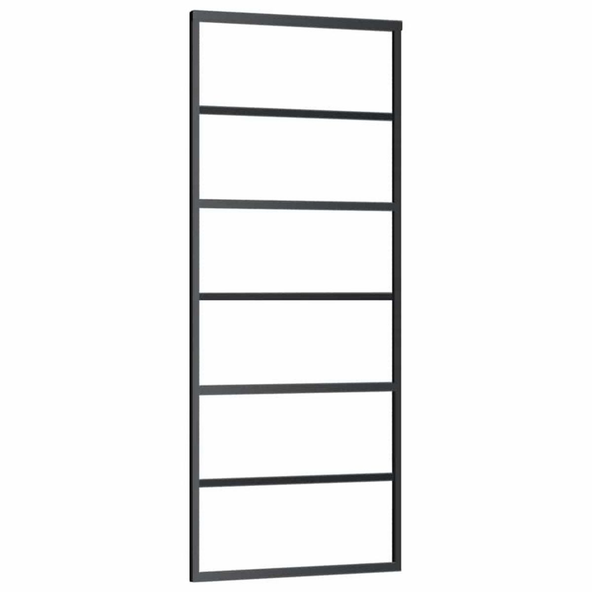 VIDAXL Porte coulissante kit de quincaillerie noir 76x205 cm verre ESG