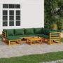 Voir la diapositive 1 : VIDAXL Salon de jardin 8 pcs avec coussins vert bois massif