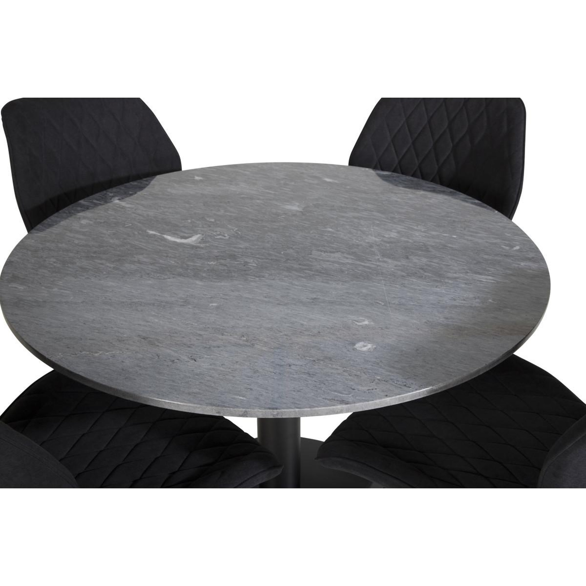 Voir la diapositive 3 : Paris Prix Ensemble Table à Manger & 4 Chaises  Estelle & Gemma  106cm Gris Foncé & Noir