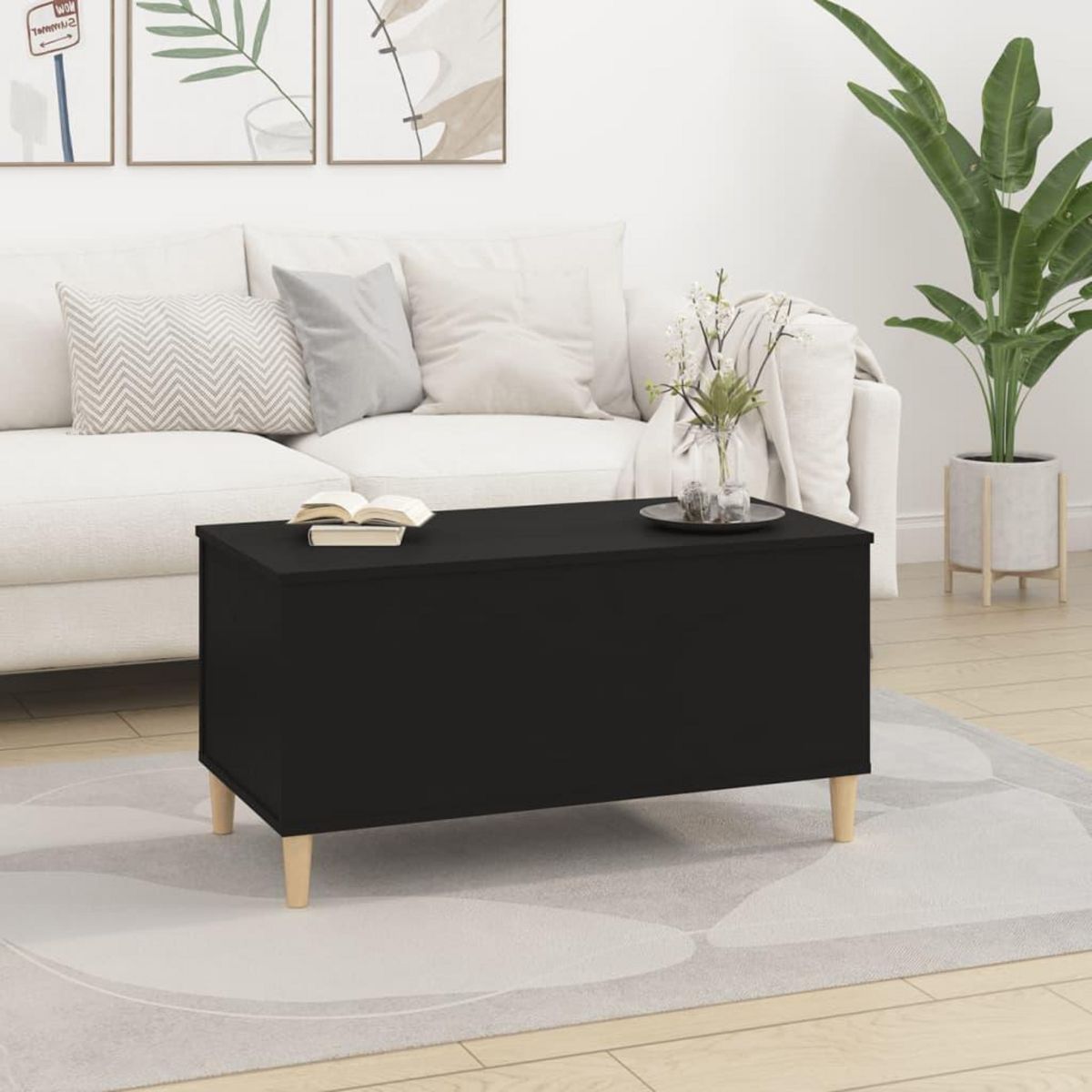 VIDAXL Table basse Noir 90x44,5x45 cm Bois d'ingenierie