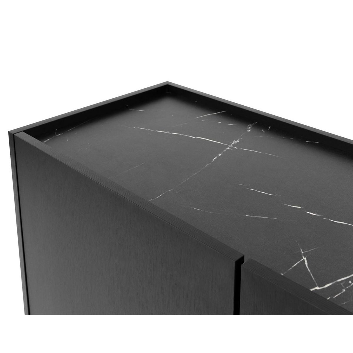 BEST MOBILIER Cali - buffet bas - effet marbre - 144 cm