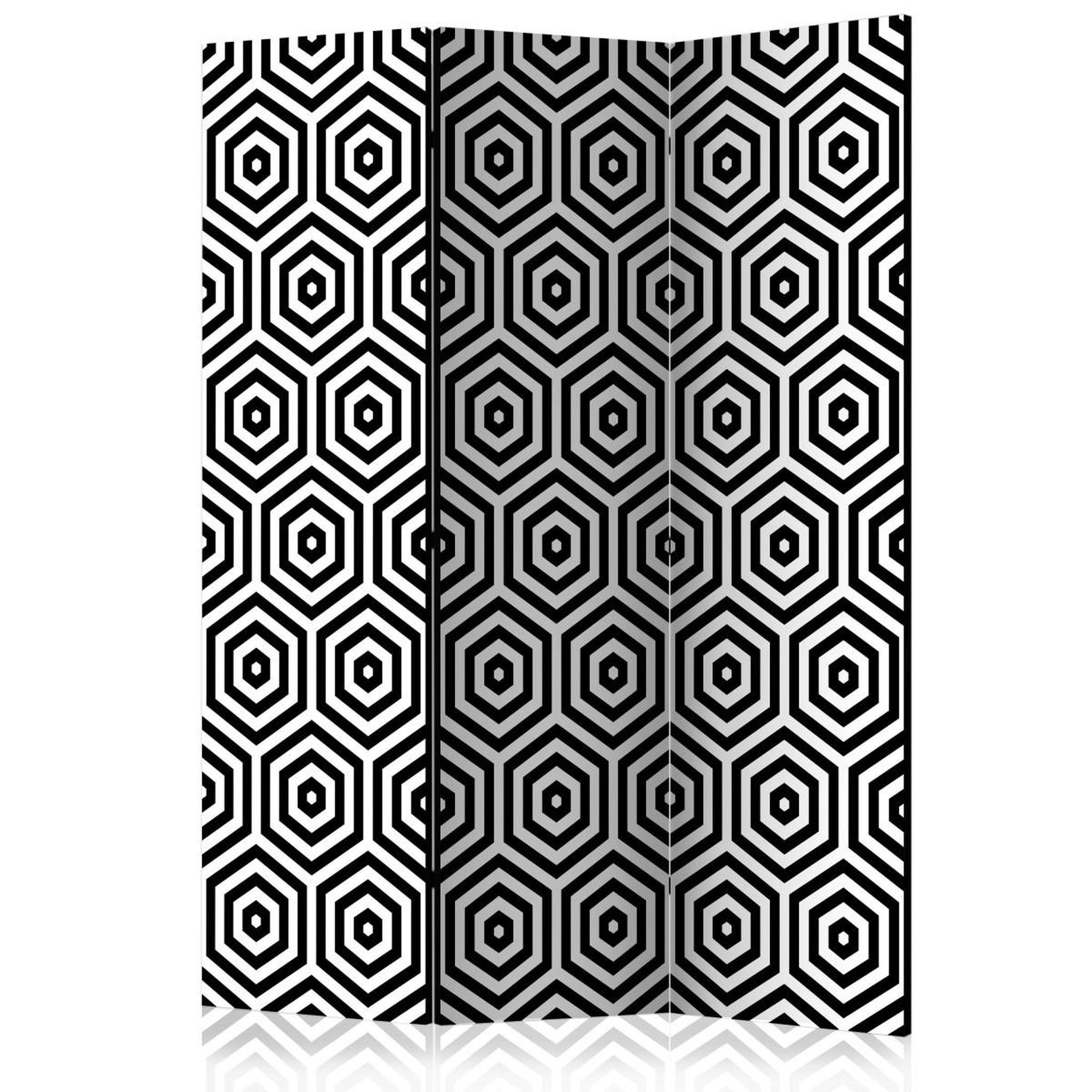 Paris Prix Paravent 3 volets  black & white hypnosis  135x172cm