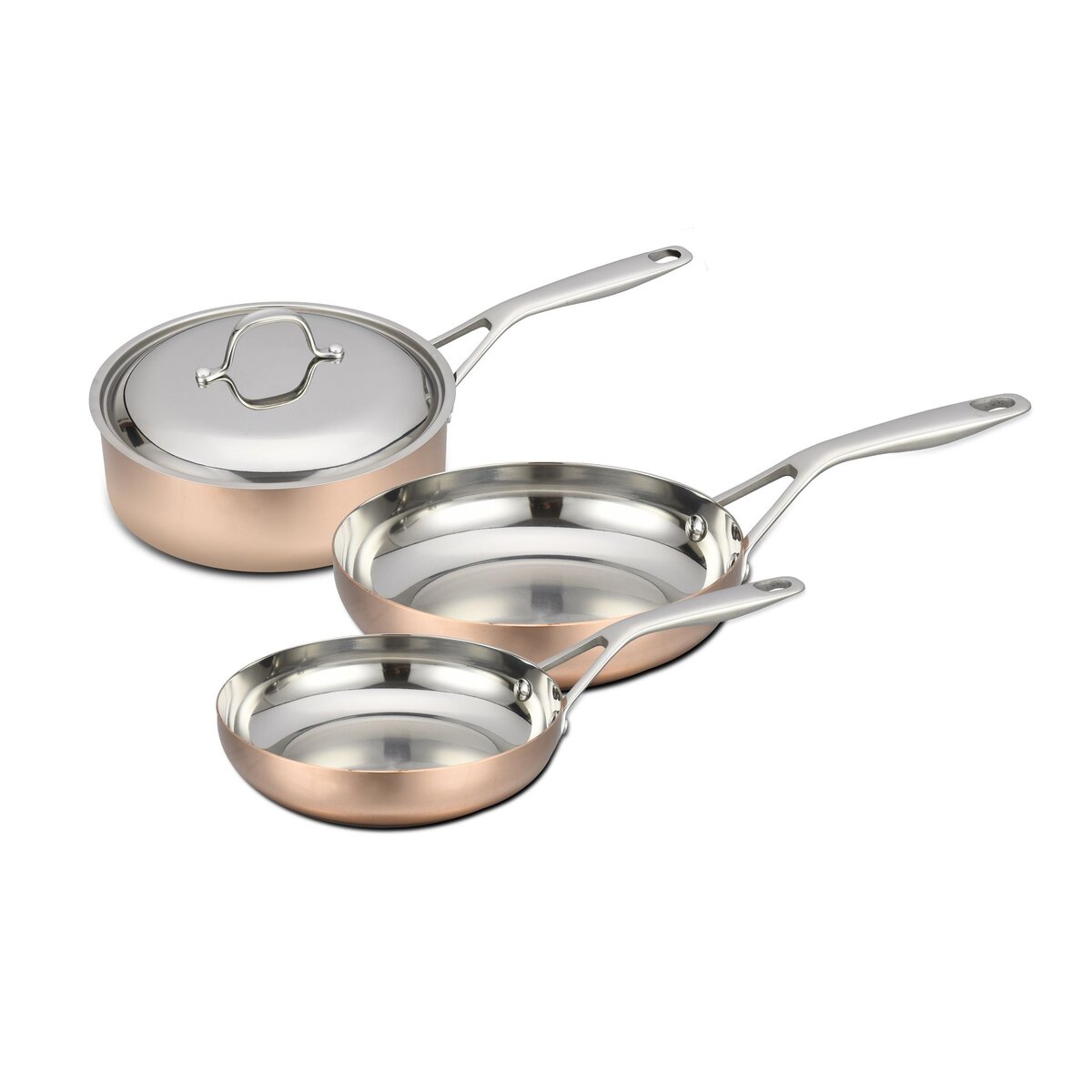 BAUMALU Lot de 2 poêles 20 et 28 cm + 1 sauteuse de 24 cm 