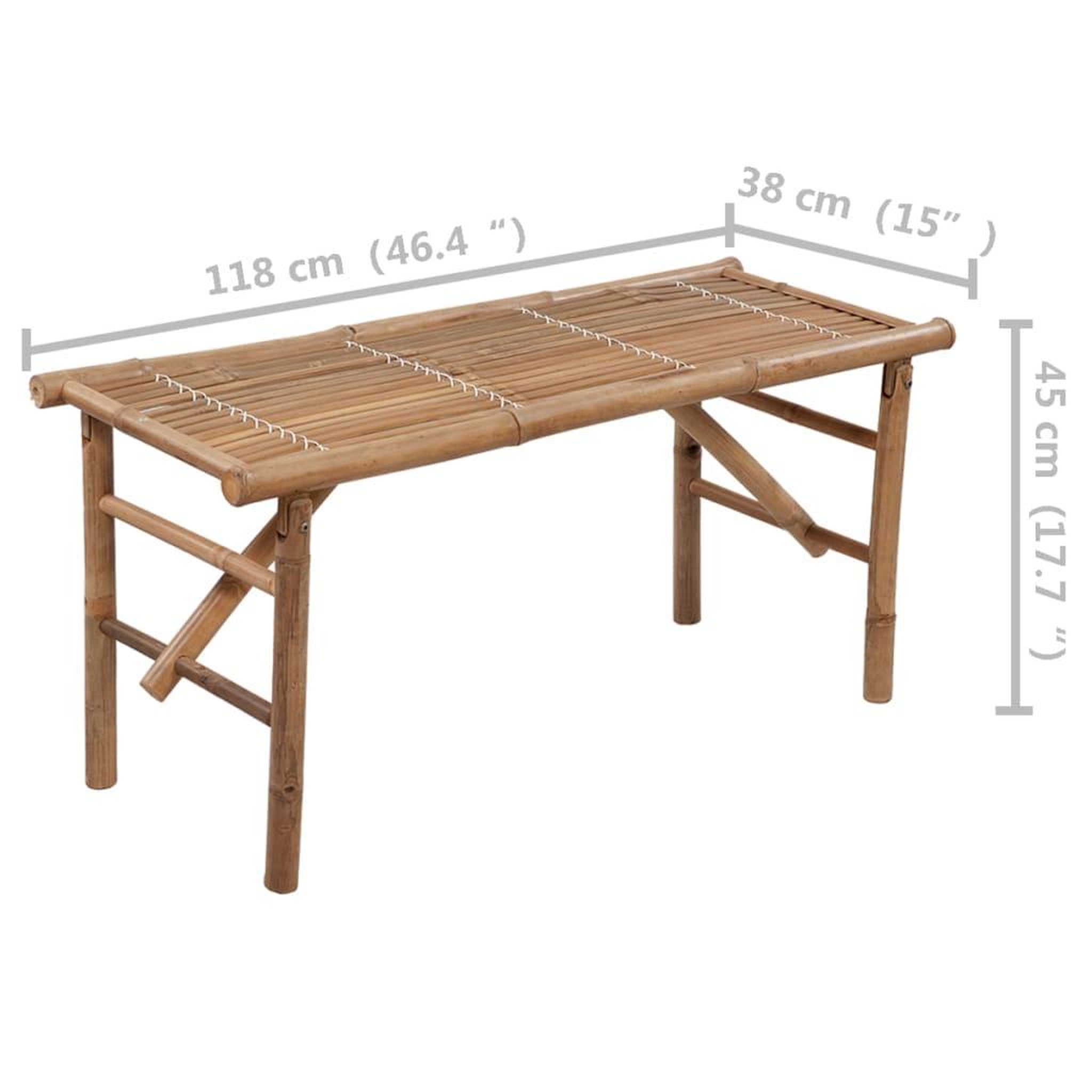 Voir la diapositive 6 : VIDAXL Banc de jardin pliable avec coussin 118 cm Bambou