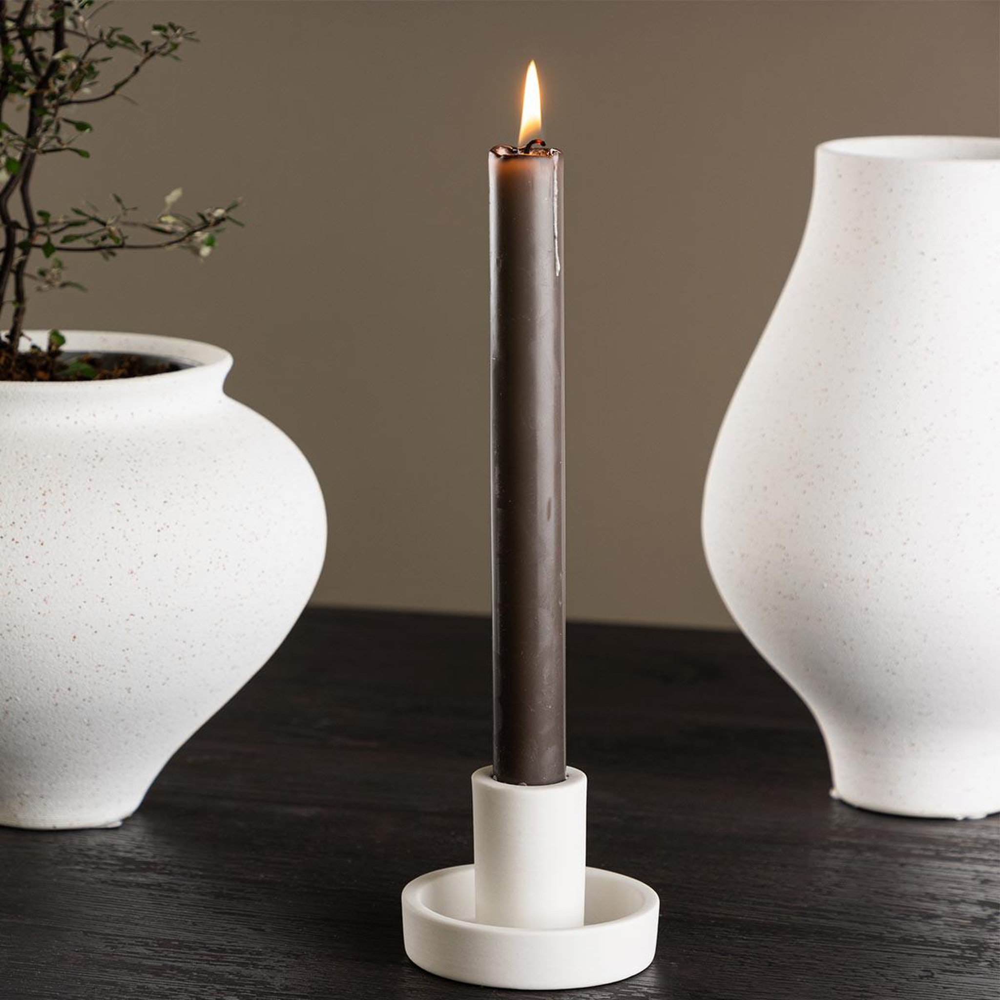 Voir la diapositive 2 : Paris Prix Bougeoir design en argile  ceco  11cm blanc