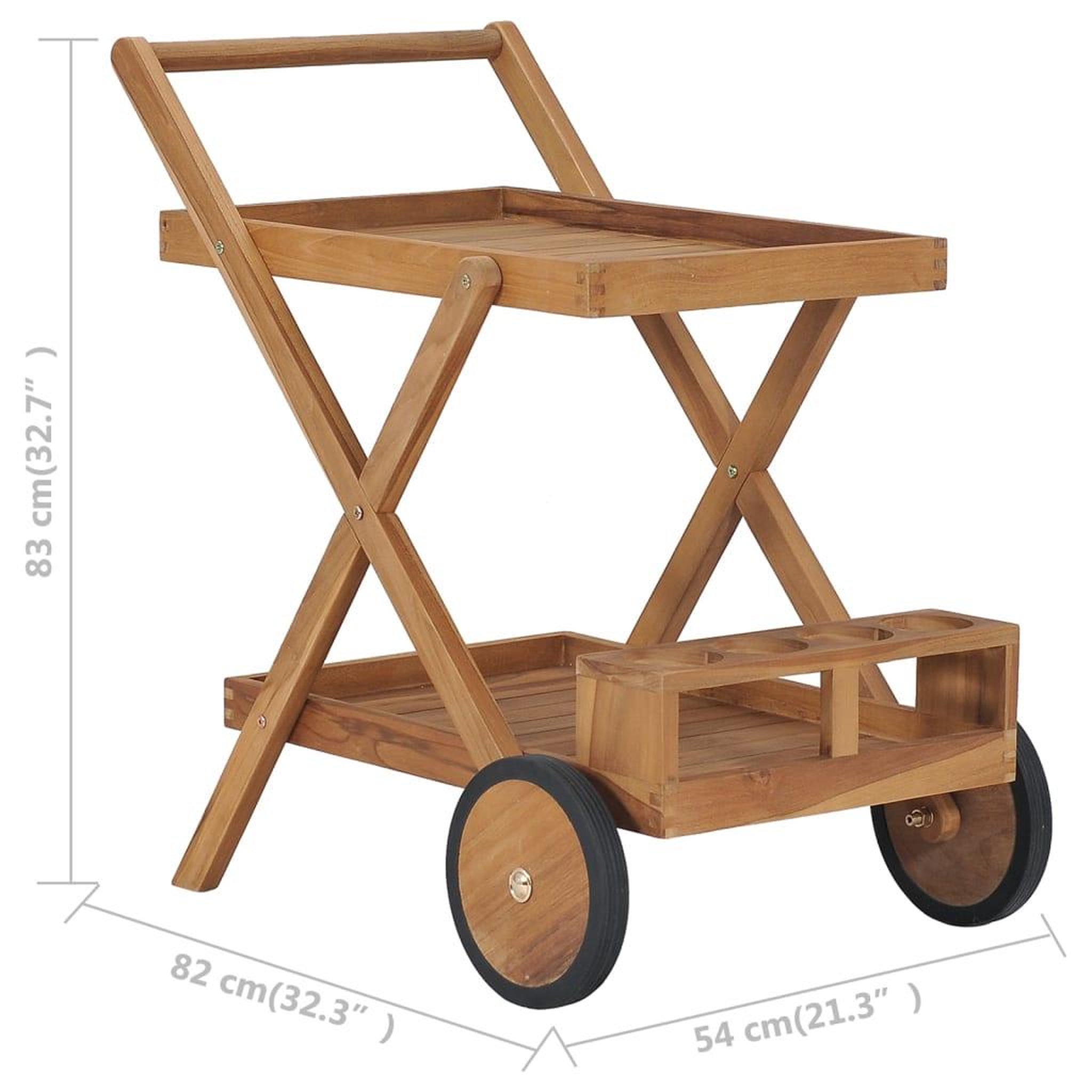 Voir la diapositive 6 : VIDAXL Chariot a the bois de teck solide