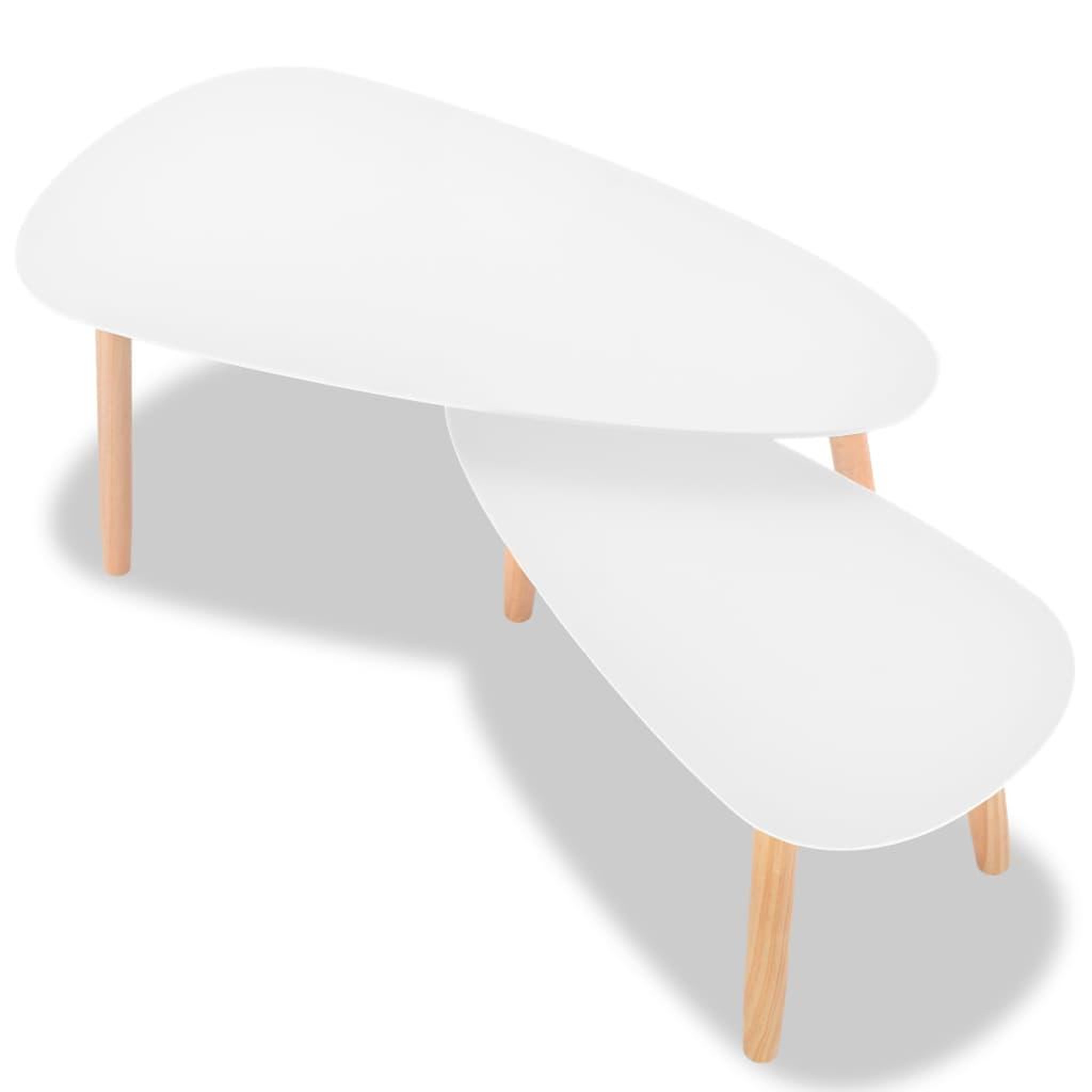 Voir la diapositive 5 : VIDAXL Ensemble de tables basses 2 pcs Bois de pin massif Blanc