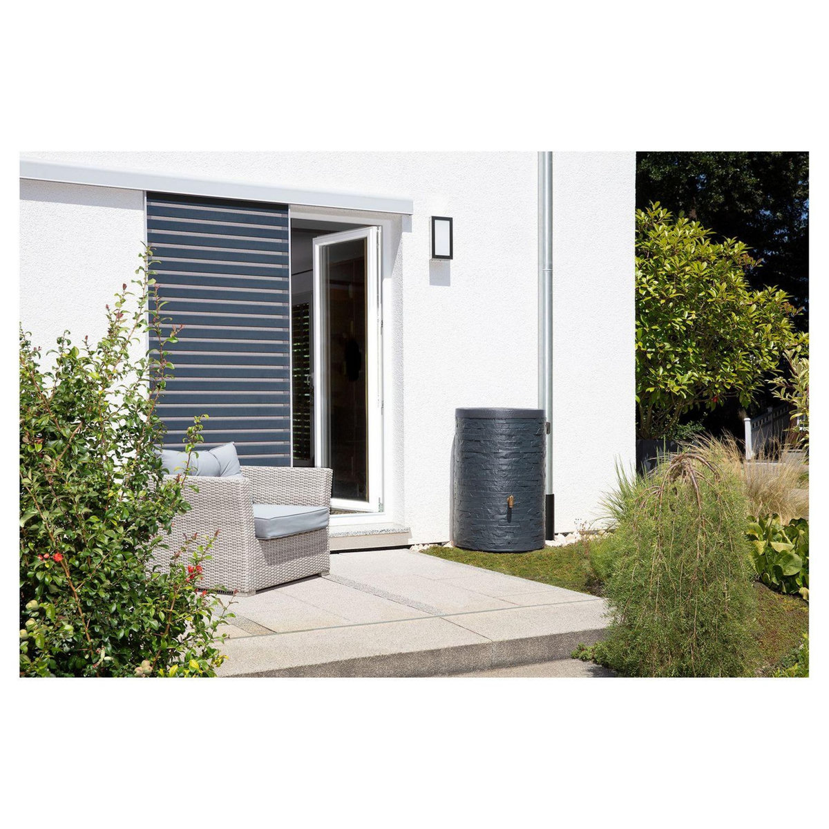 GRAF Récupérateur d'eau 250L ARONDO - Gris Graphite 