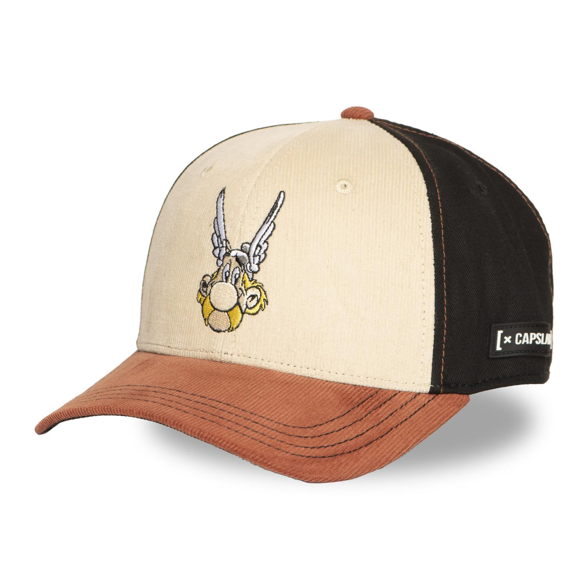 CAPSLAB Casquette prenium semi curved asterix. Coloris disponibles : Beige