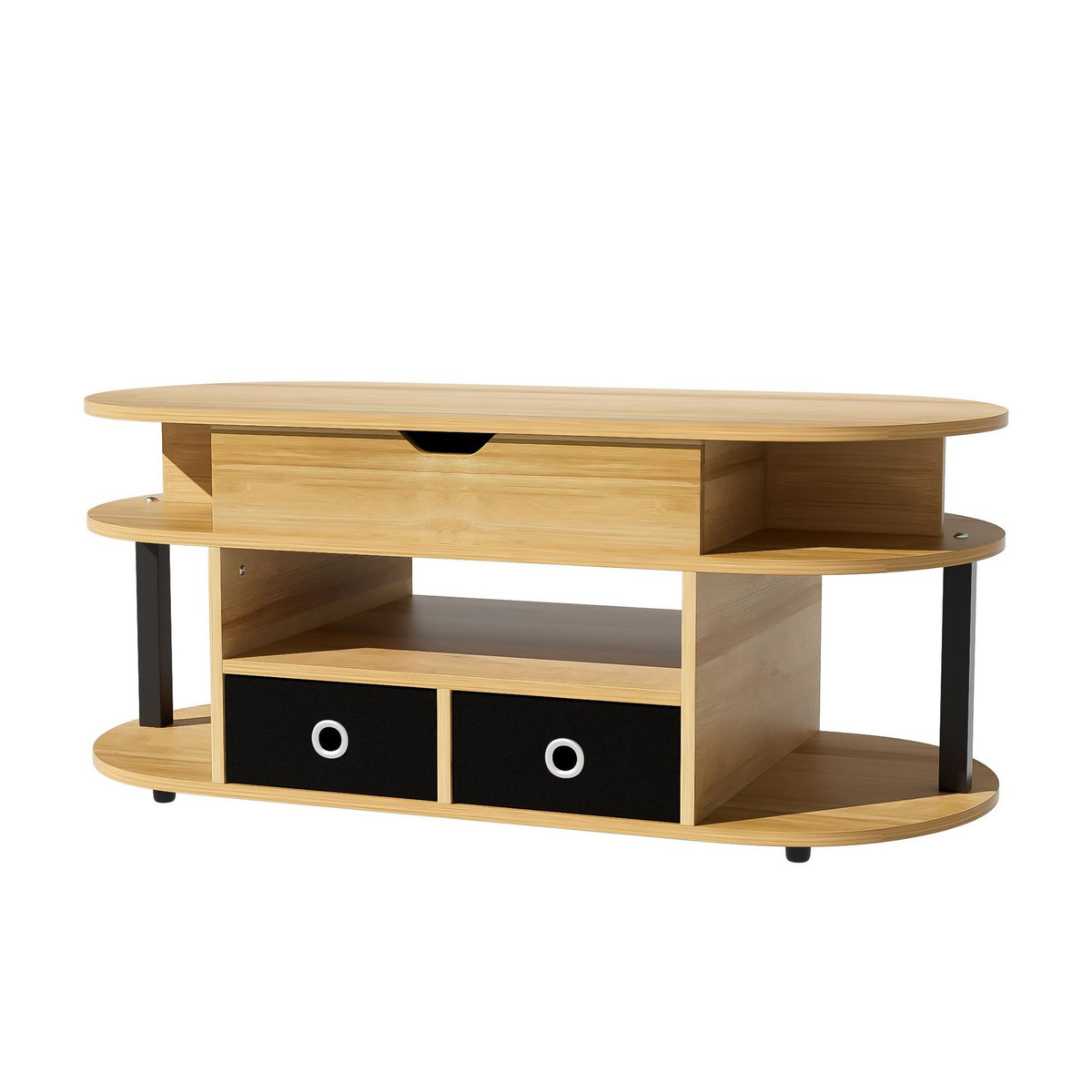 MERAX Table Basse Avec 2 Tiroirs Et Bureau Relevable