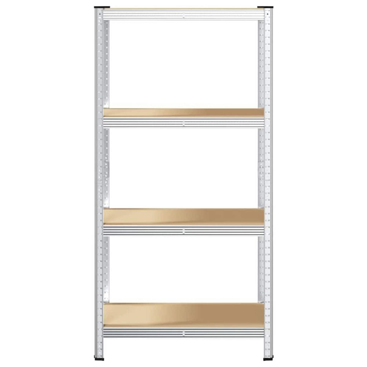 VIDAXL Etagere de rangement 4 niveaux Argente Acier et bois ingenierie