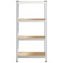 Voir la diapositive 4 : VIDAXL Etagere de rangement 4 niveaux Argente Acier et bois ingenierie