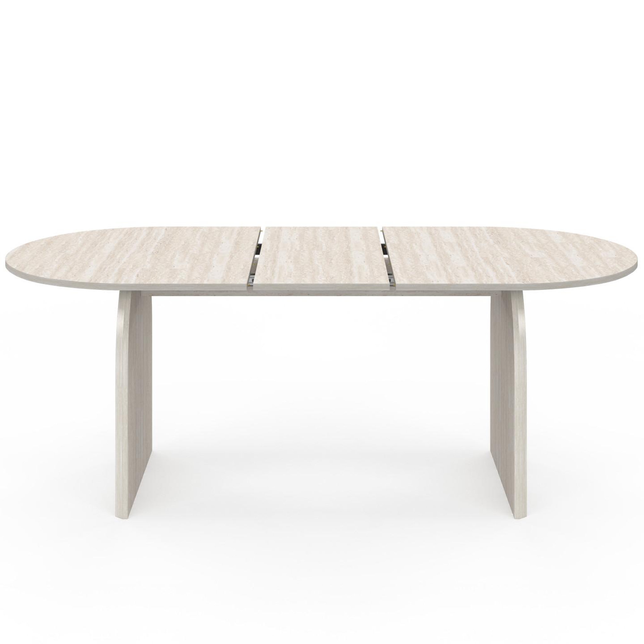 Voir la diapositive 3 : ID MARKET Table à manger extensible japandi ovale edith 6-10 personnes façon travertin 160-200 cm