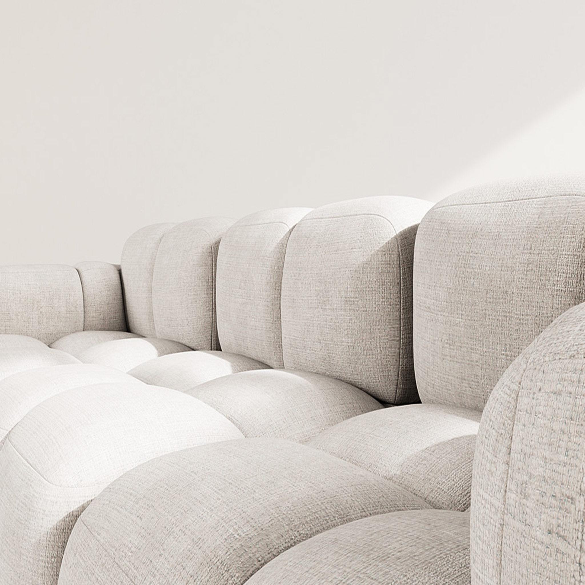 Voir la diapositive 4 : BEST MOBILIER Grace - canapé modulable d'angle réversible 4 places en velours texturé