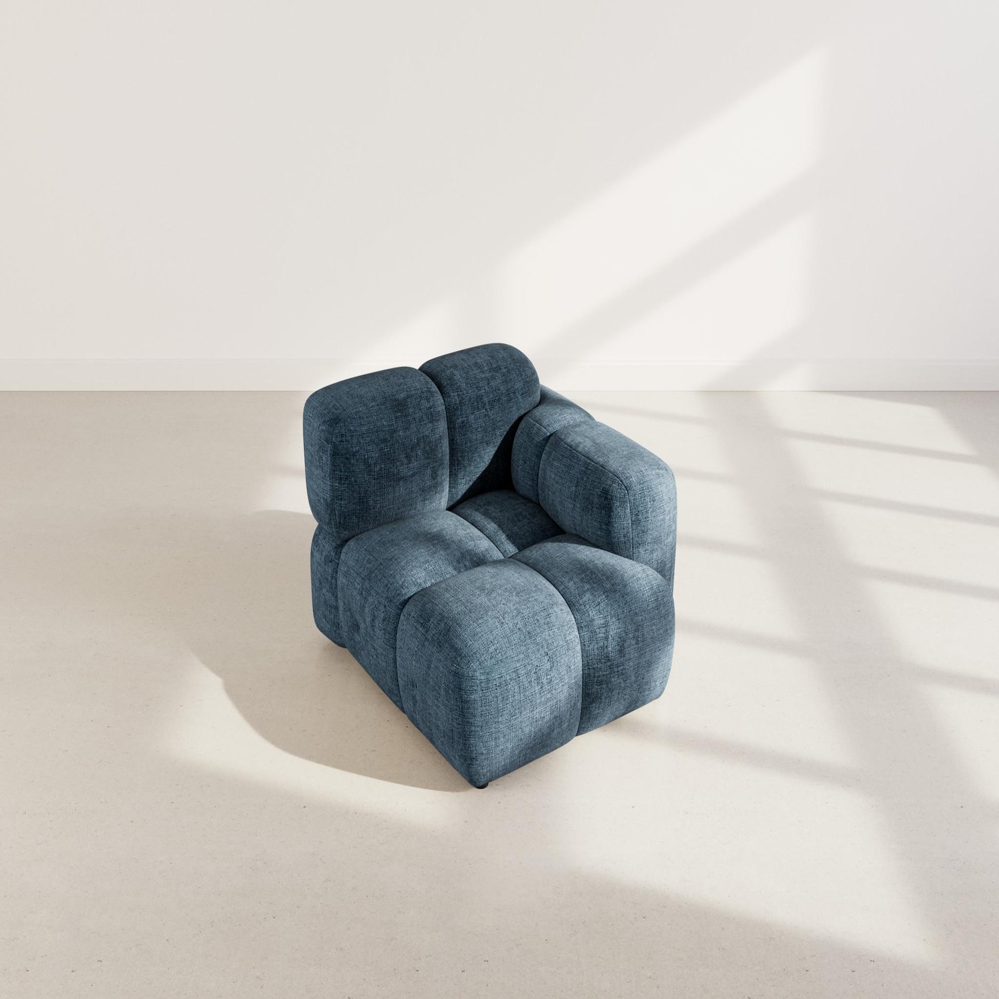 Voir la diapositive 3 : BEST MOBILIER Grace - module d'assise droit en velours texturé