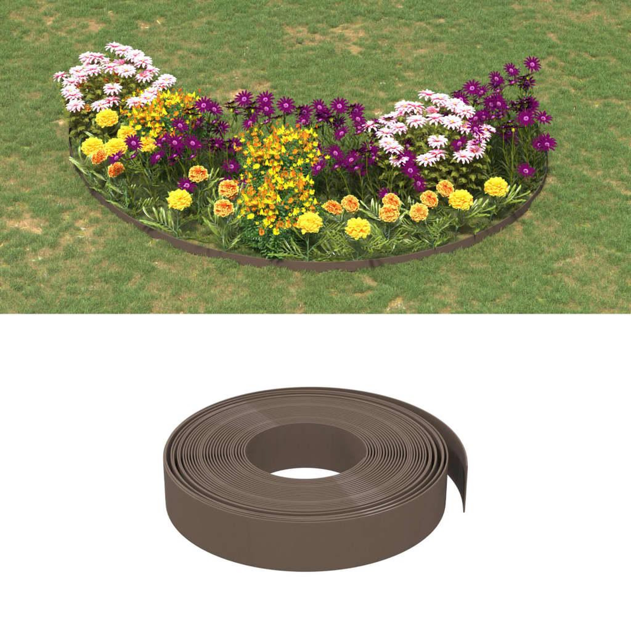 VIDAXL Bordures de jardin 5 pcs marron 10 m 10 cm polyethylene