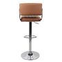 Voir la diapositive 6 : Rendez vous déco Lot de 2 chaises de bar réglables 61/83 cm en cuir synthétique marron - Houston