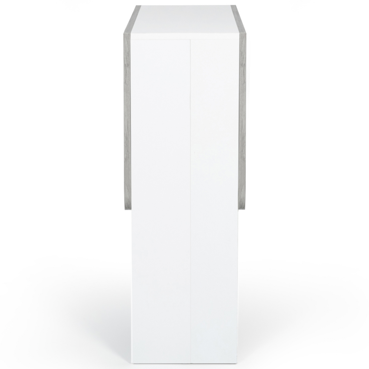 ID MARKET Table console pliable EDI 2-4 personnes blanche plateau effet béton 103 x 76 cm