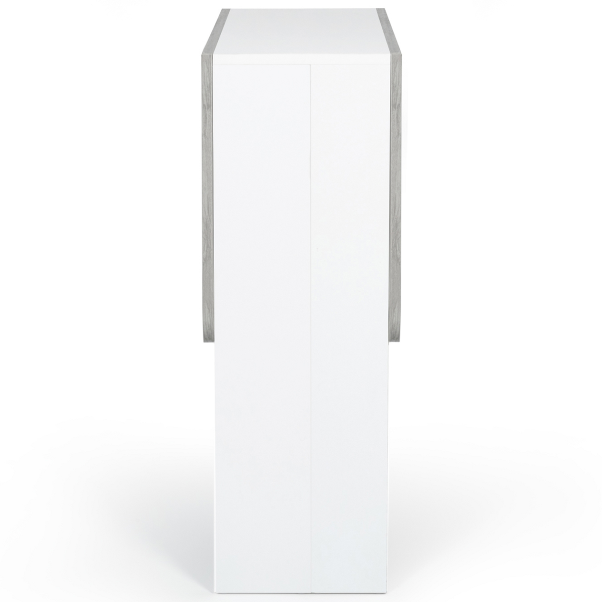ID MARKET Table console pliable EDI 2-4 personnes blanche plateau effet béton 103 x 76 cm