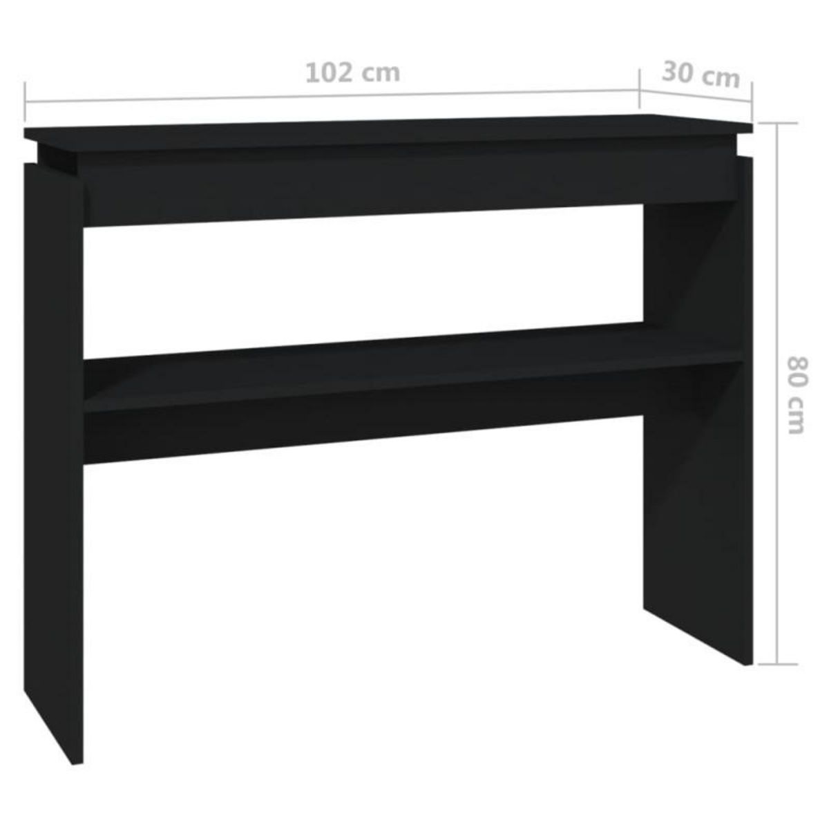 VIDAXL Table console noir 102x30x80 cm bois d ingénierie
