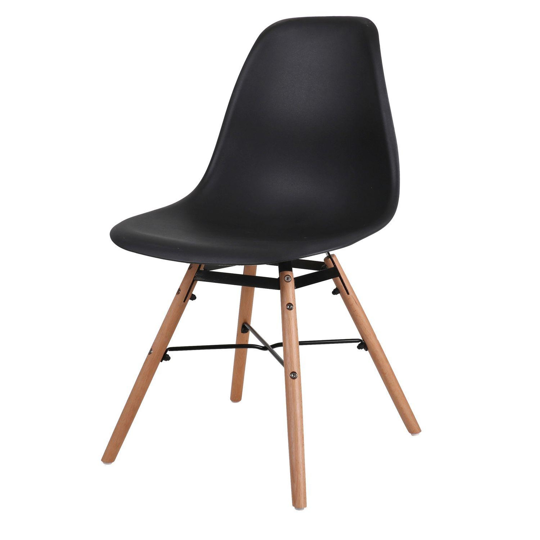 DIVERS Lot de 4 Chaises Jena structure en métal et pied en bois