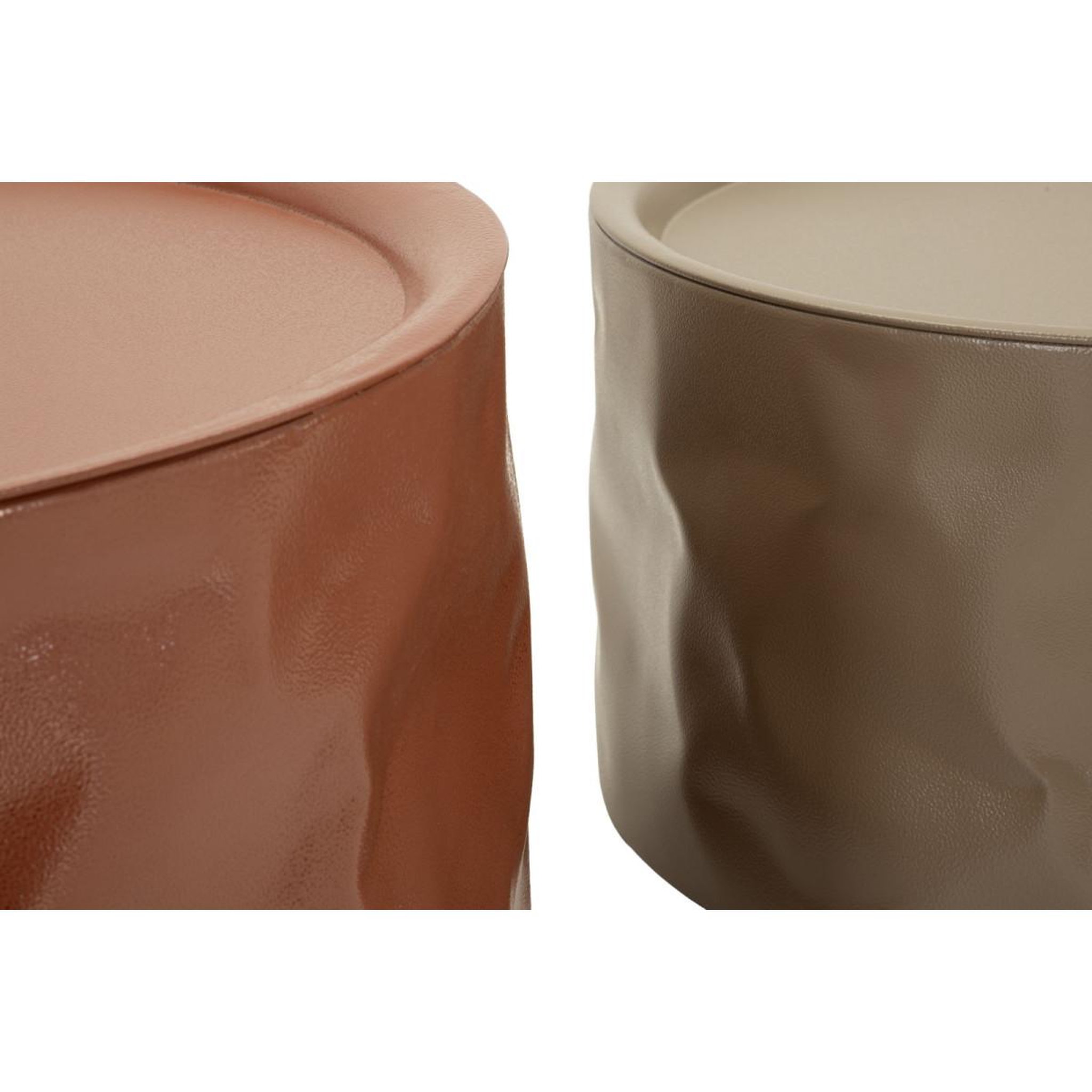 Voir la diapositive 3 : Paris Prix Lot de 2 tables basses  norimberga  60cm rouge & marron