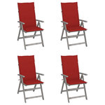 VIDAXL Chaises inclinables de jardin lot de 4 et coussins Bois acacia