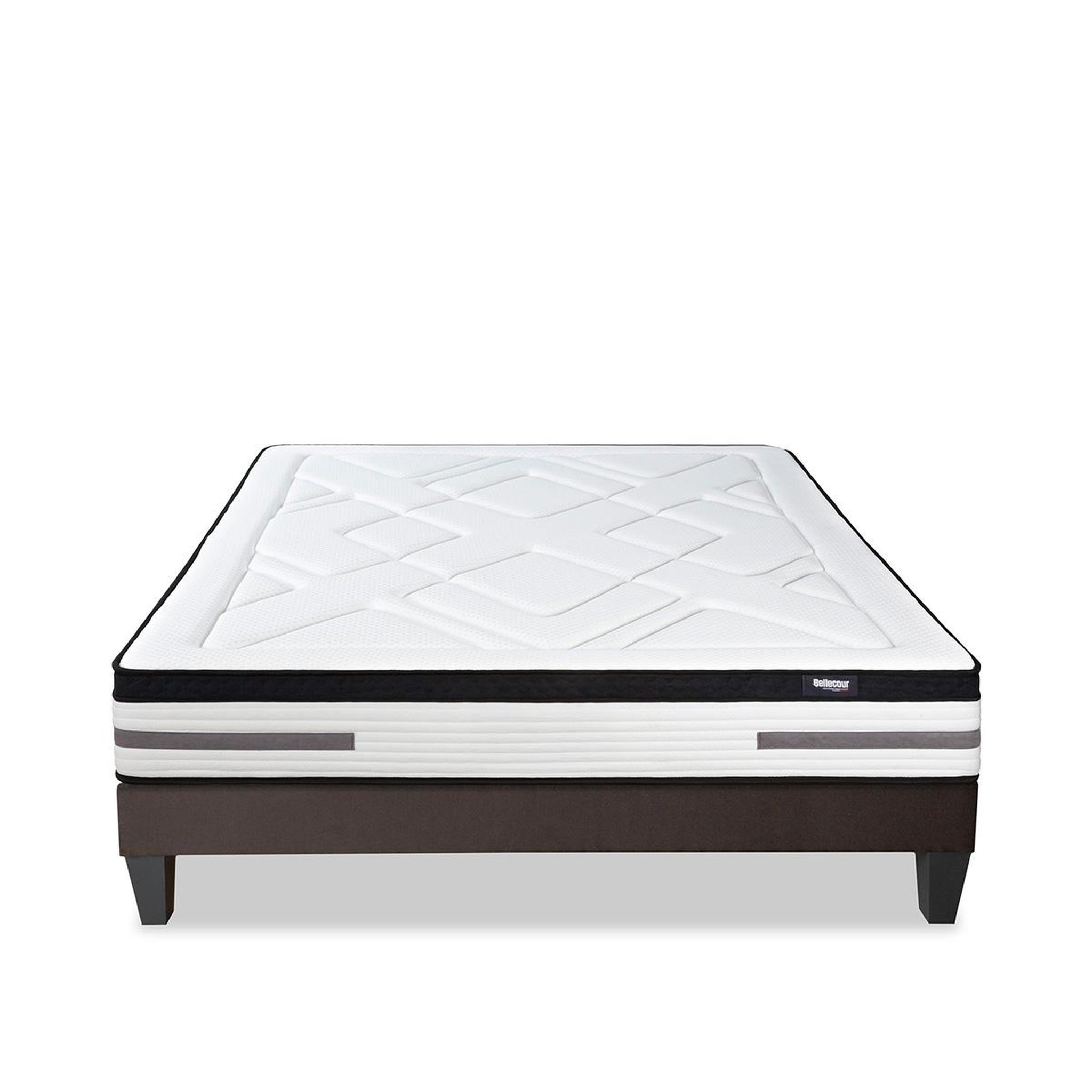 Voir la diapositive 1 : BELLECOUR Bellecour literie | ensemble bellevue | matelas ressorts ensachés + sommier bois