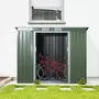 OUTSUNNY Abri de jardin - remise pour outils - fondation incluse - cabanon 2 portes coulissantes verrouillables - dim. 213L x 130l x 173H cm - tôle d'acier vert