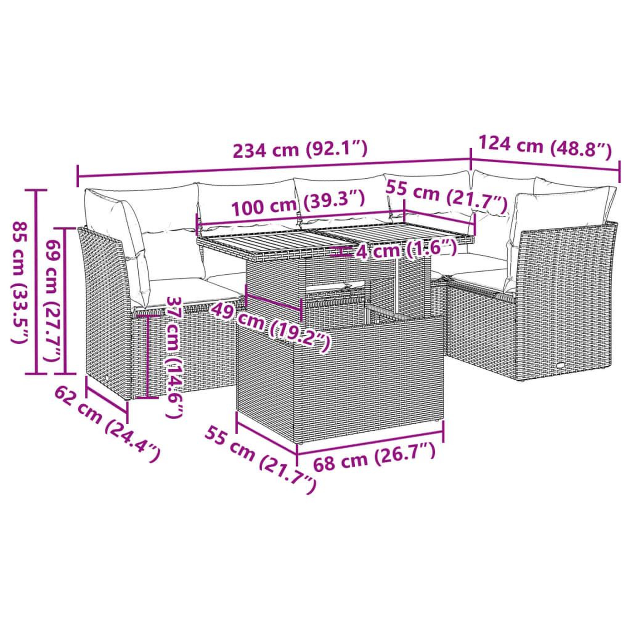 Voir la diapositive 6 : VIDAXL Salon de jardin 6 pcs avec coussins noir resine tressee