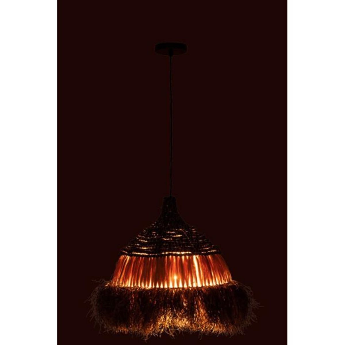 Paris Prix Lampe Suspension en Raphia  Lombok  40cm Noir
