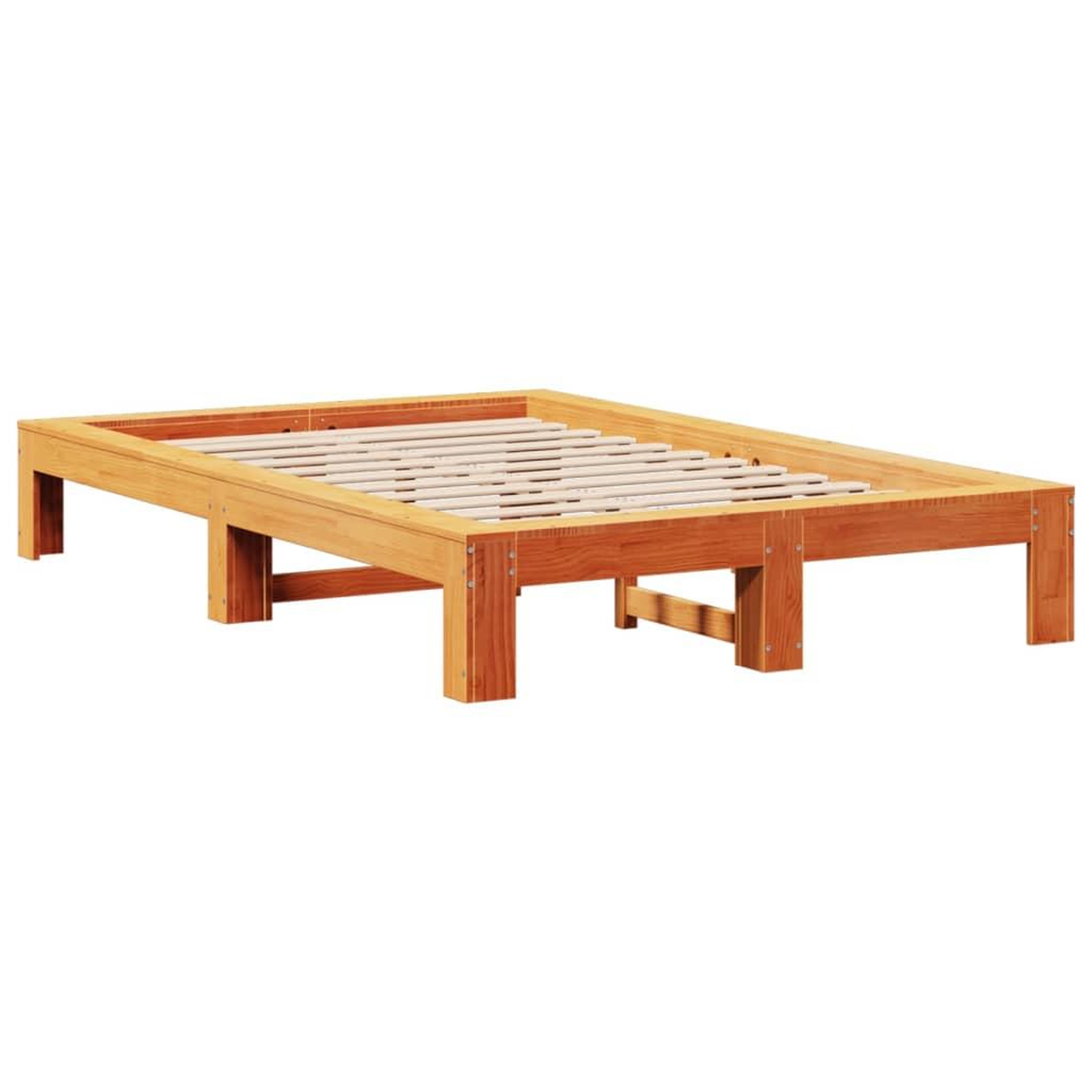 Voir la diapositive 3 : VIDAXL Cadre de lit sans matelas cire marron 120x200cm bois pin massif