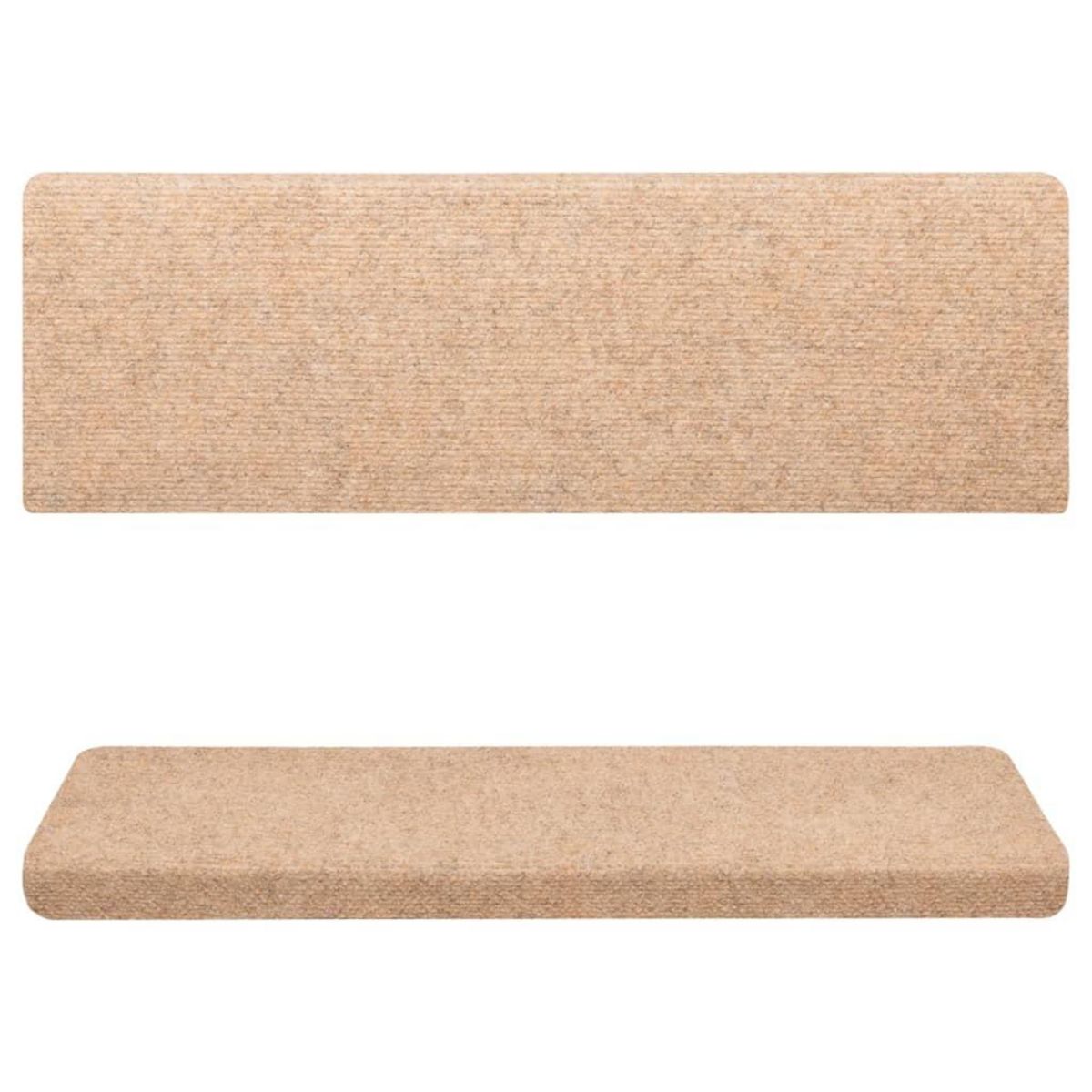 VIDAXL Tapis d'escalier 15 pcs Tissu aiguillete 65x21x4 cm Marron