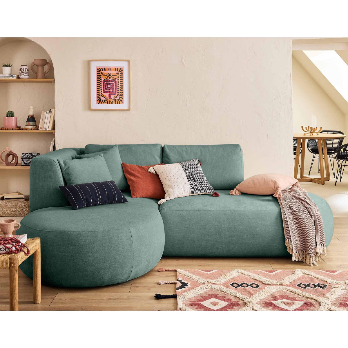 LISA DESIGN Santorini - module d'assise droit - en tissu texturé