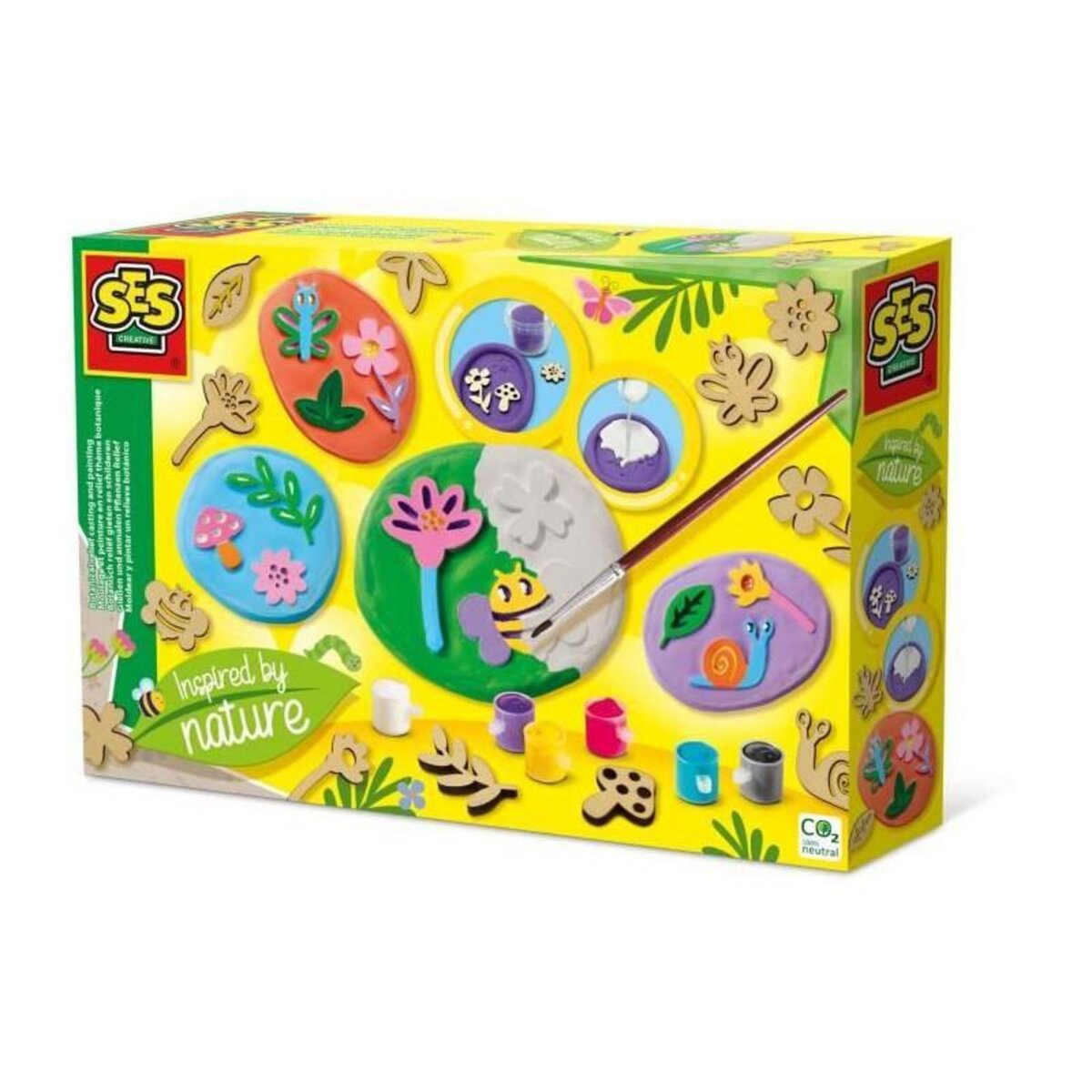 SES Creative Moul. et peinture en relief/ theme botanique - Loisirs créatifs - SES CREATIVE - Réalise les plus beaux carreaux de plâtre.