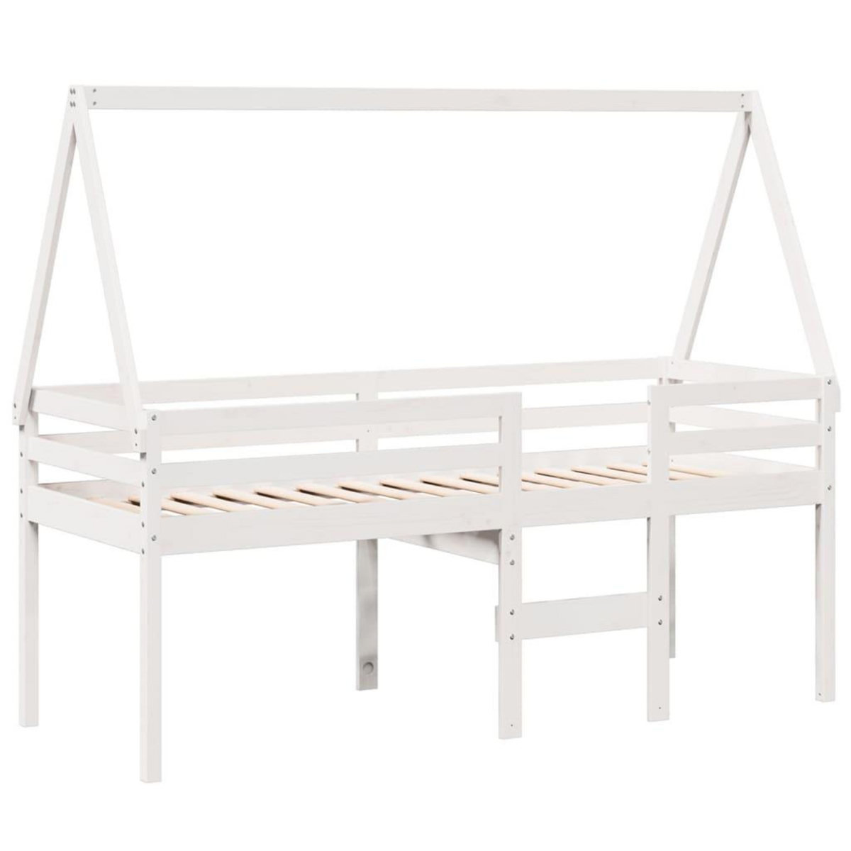 VIDAXL Lit haut sans matelas blanc 75x190 cm bois de pin massif
