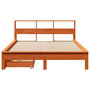 Voir la diapositive 4 : VIDAXL Lit bibliotheque sans matelas cire marron 140x200 cm pin massif