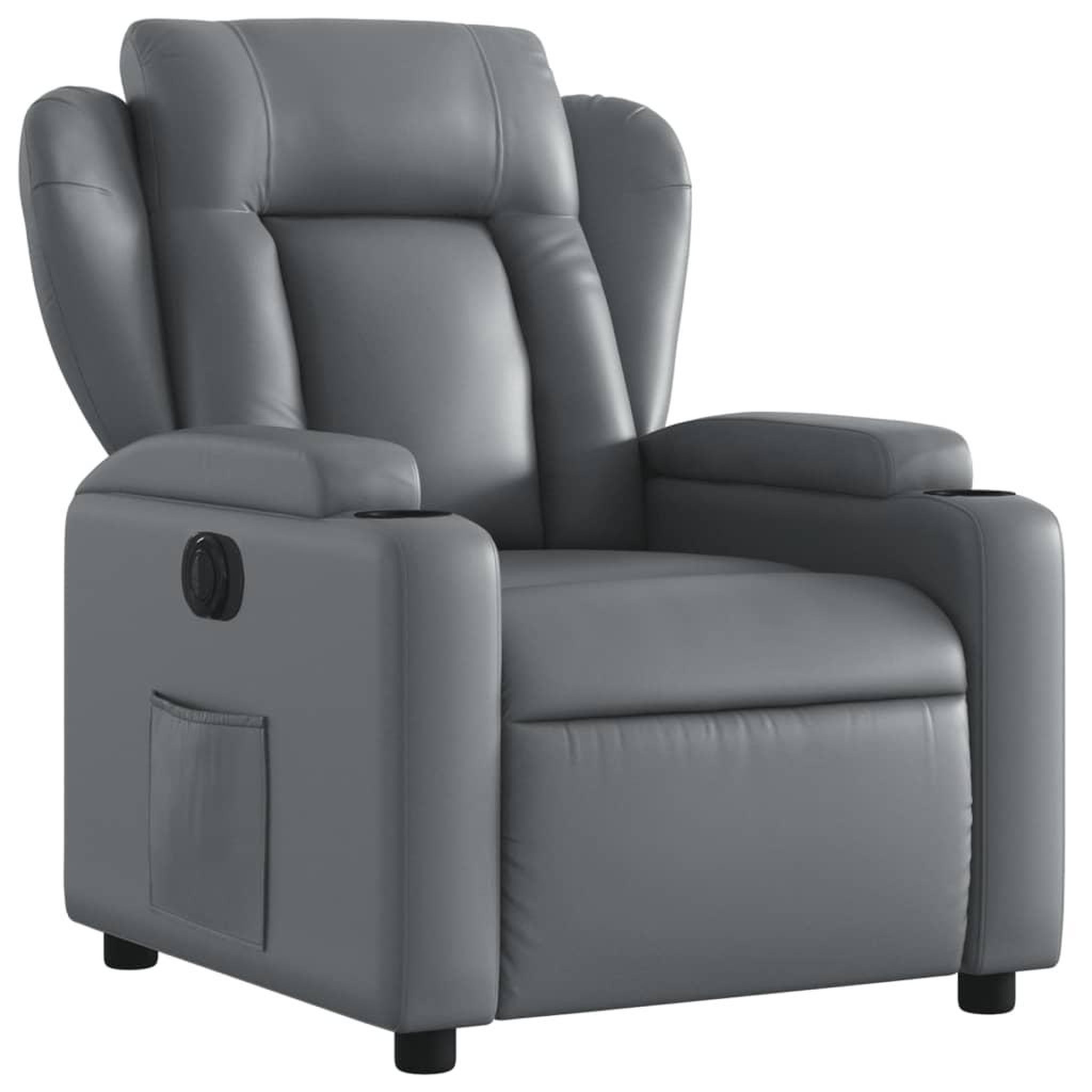 Voir la diapositive 3 : VIDAXL Fauteuil inclinable electrique Gris Similicuir