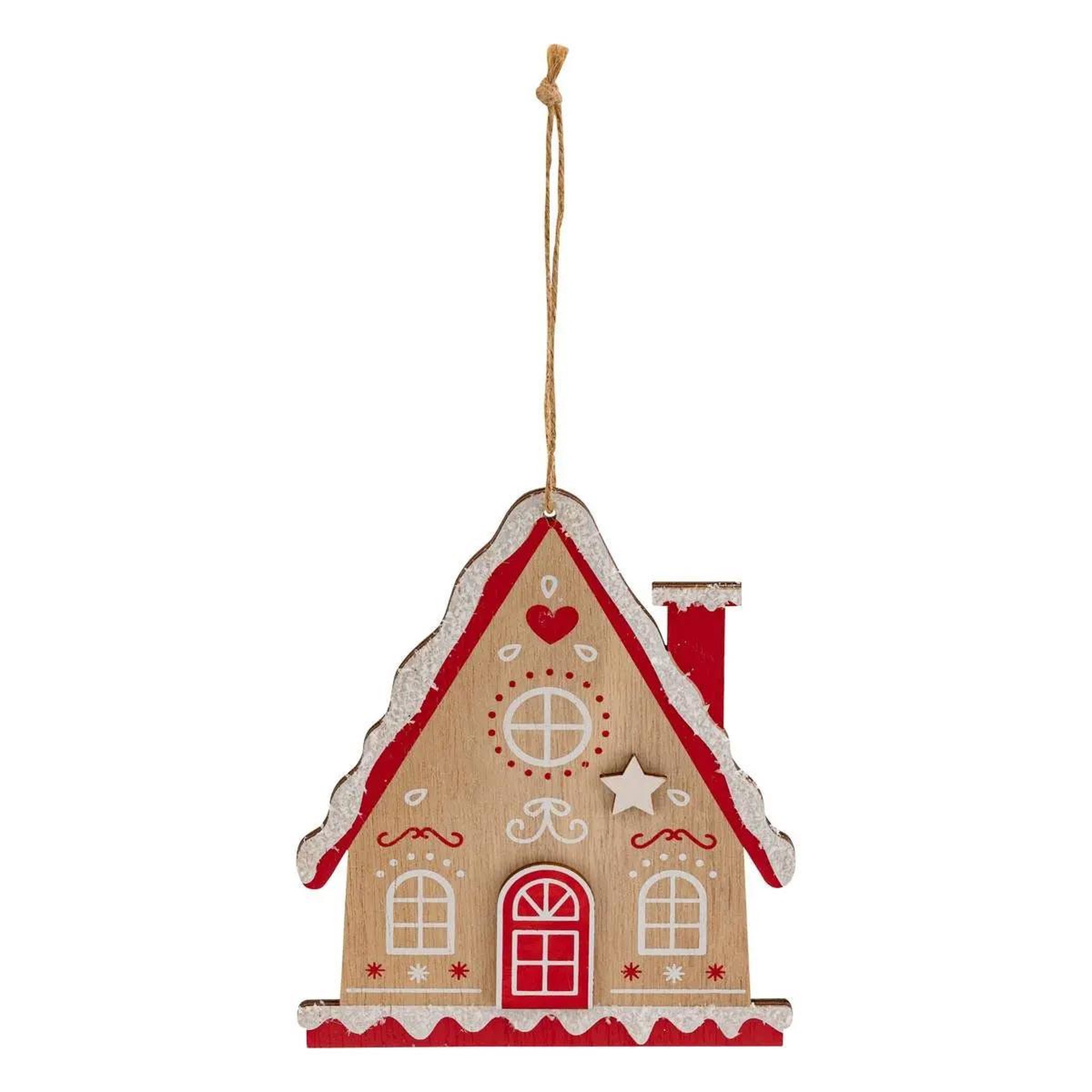 ATMOSPHERA Sujet de noël maison  biscuit  14cm beige