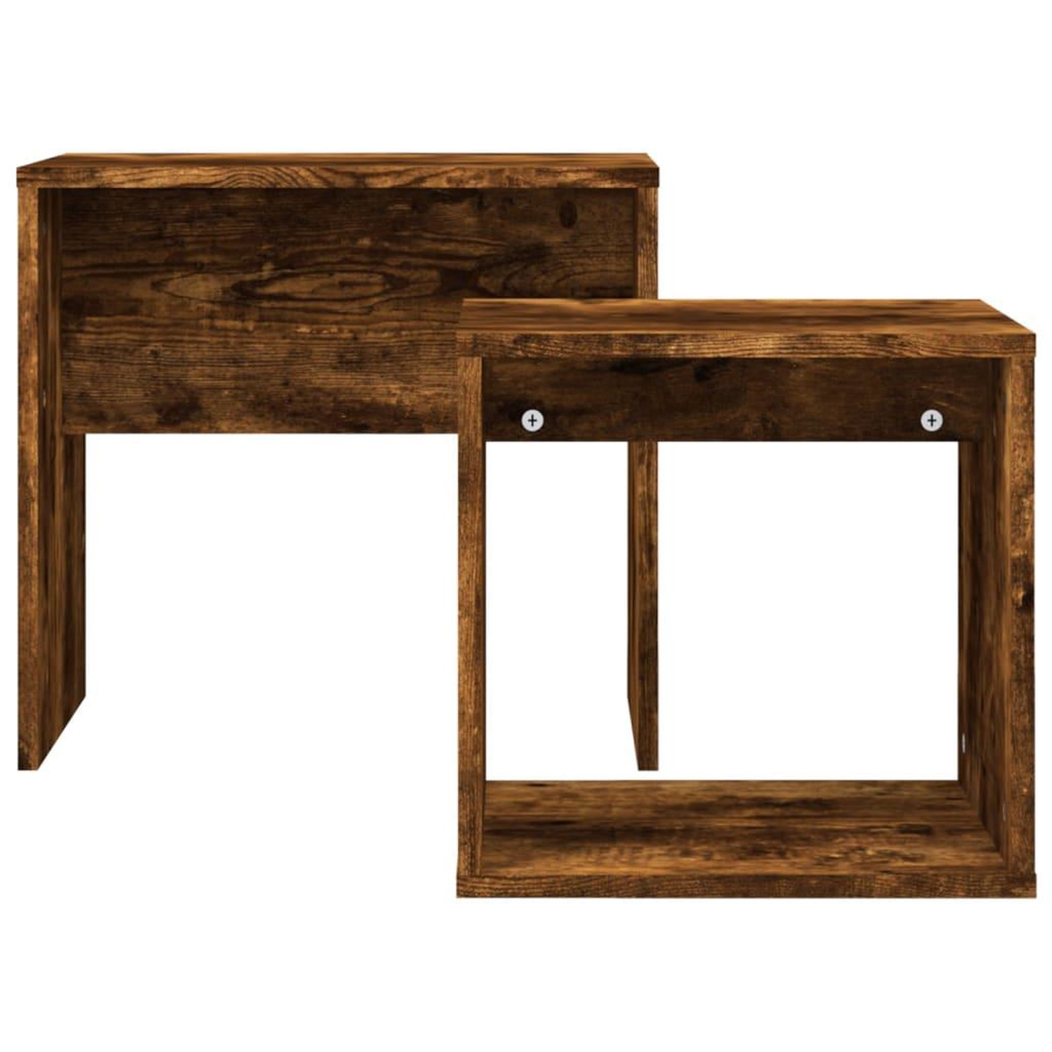 Voir la diapositive 4 : VIDAXL Tables basses gigognes 2 pcs chene fume bois d'ingenierie