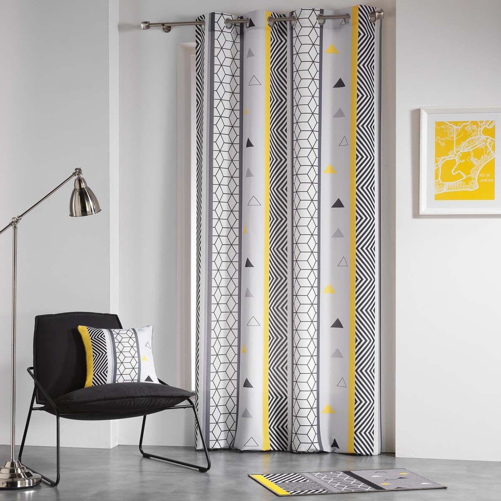 Voir la diapositive 2 : Douceur d'Intérieur Coussin déco  yellow mix  40x40cm multicolore