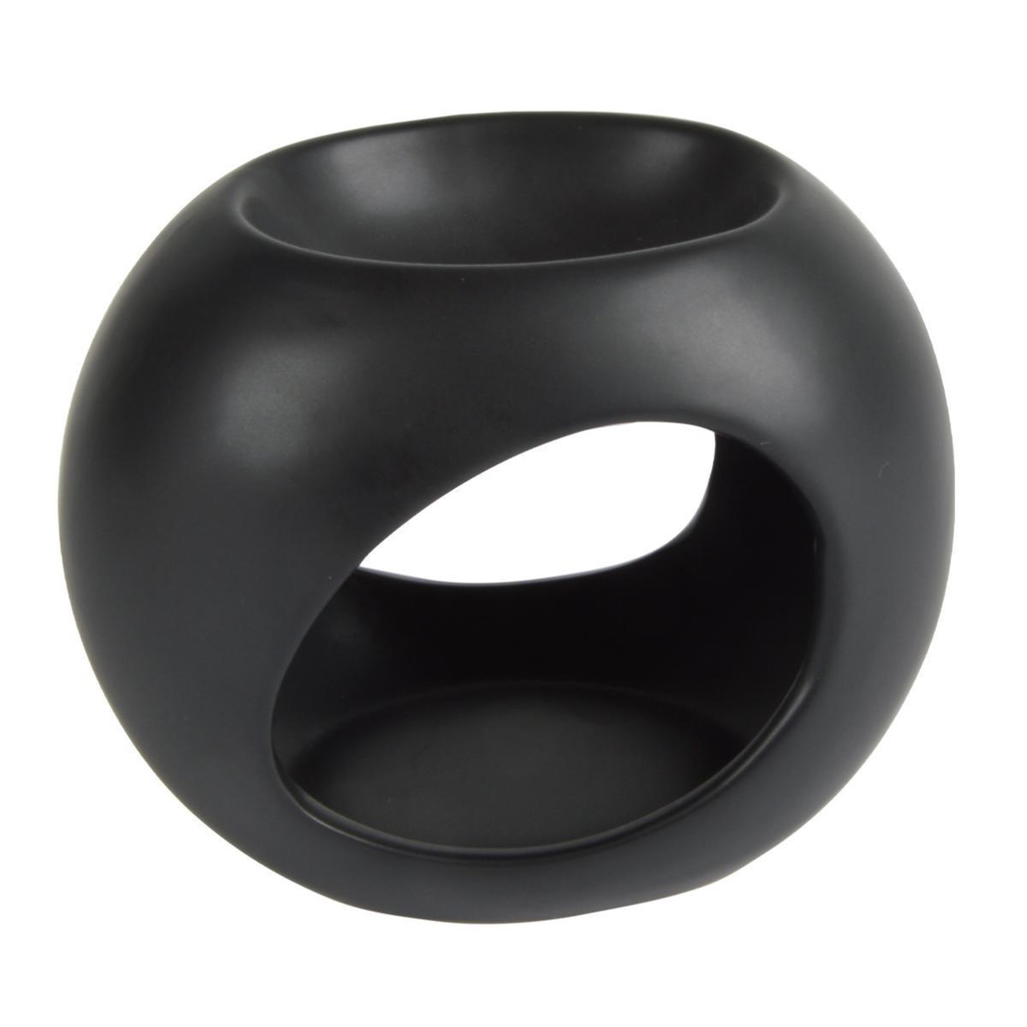 HOMEA Brûle parfum en céramique  orbe  13cm noir