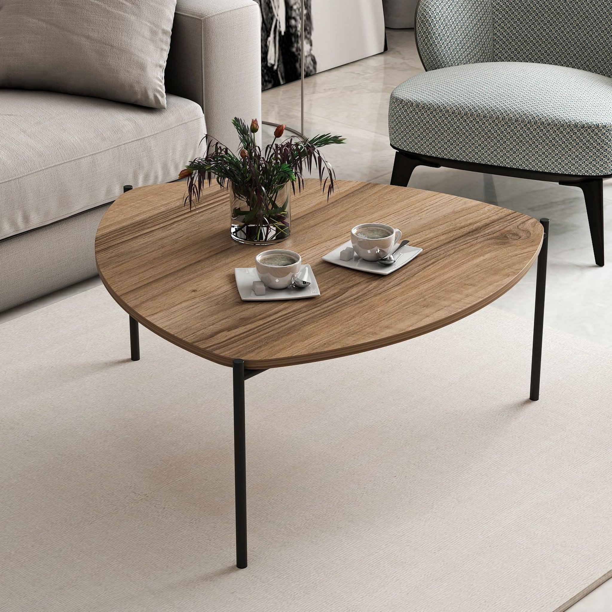 Voir la diapositive 3 : Habitat et Jardin Table basse en bois  lenny  - 90 x 89 x 40 cm - noyer