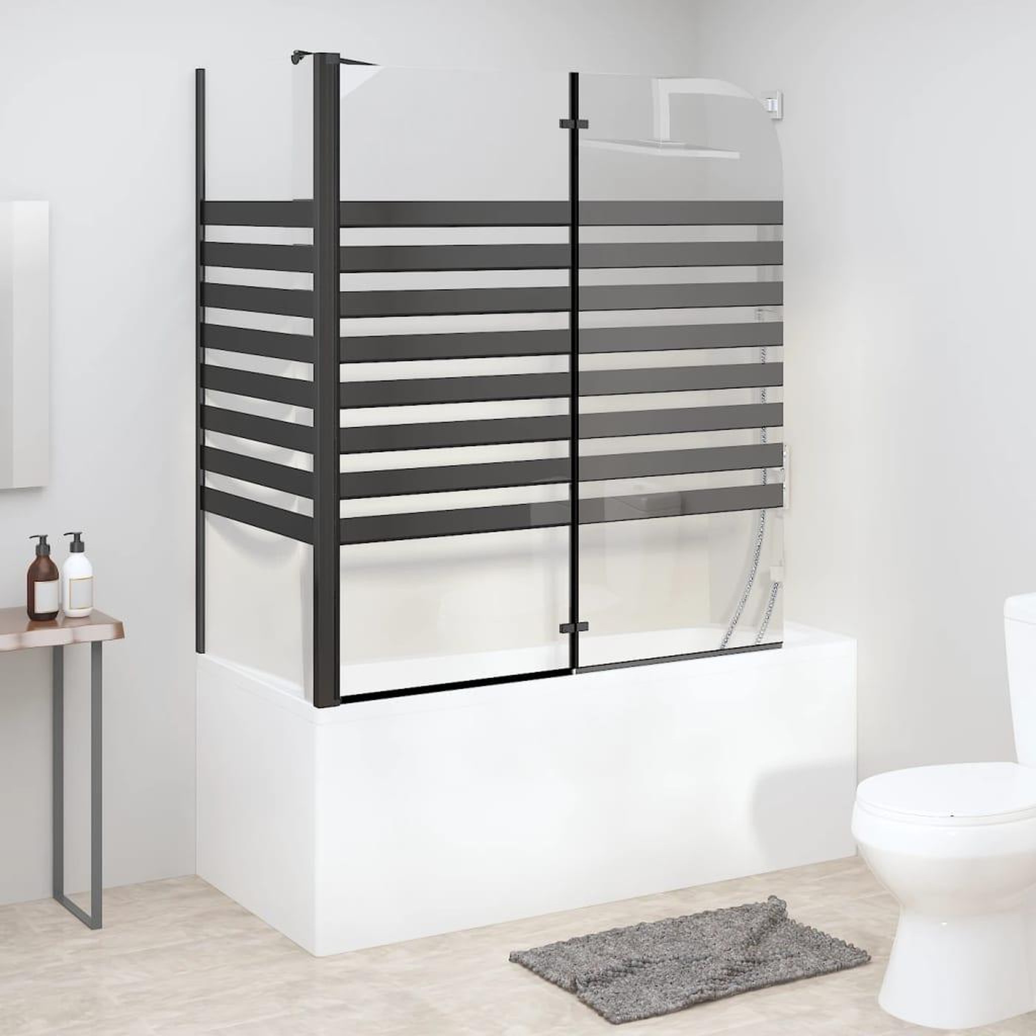 Voir la diapositive 1 : VIDAXL Cabine de douche a rayures 120x68x130 cm Verre trempe