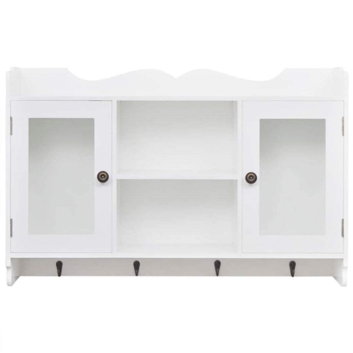 VIDAXL Vitrine murale avec etagere de Livre / DVD / Verre en MDF Blanc