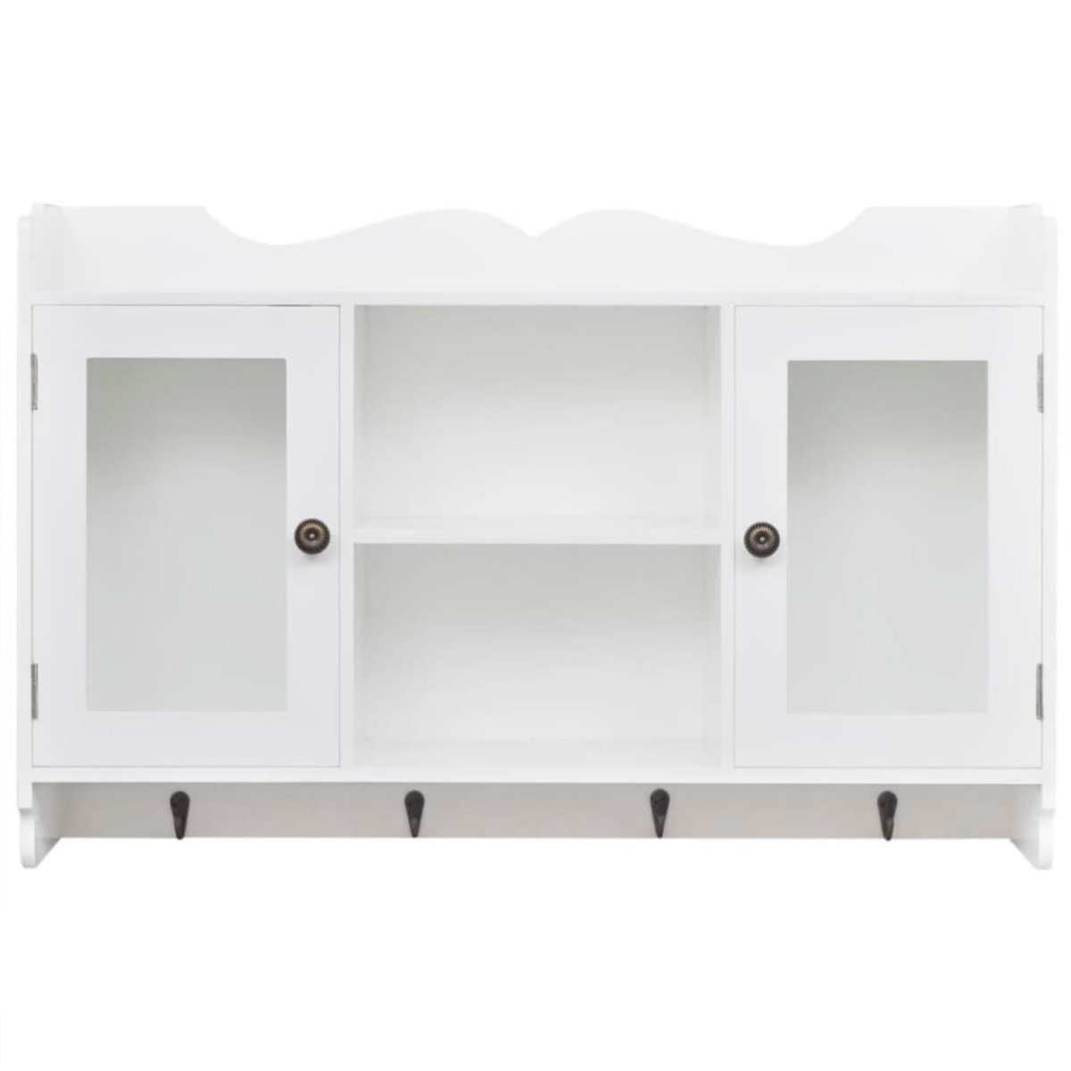 VIDAXL Vitrine murale avec etagere de Livre / DVD / Verre en MDF Blanc