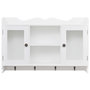 Voir la diapositive 3 : VIDAXL Vitrine murale avec etagere de Livre / DVD / Verre en MDF Blanc