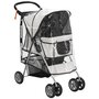 Voir la diapositive 1 : PAWHUT Poussette buggy pliable animaux chariot pliant chien chat porte-gobelet panier de rangement inclus roues avec frein tissu 600D Oxford métal gris